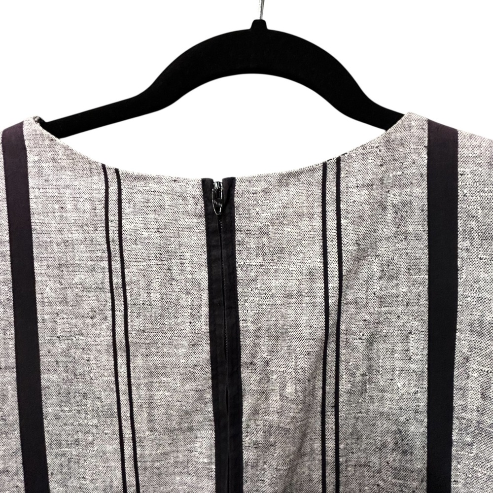 Vintage Serbin by Marianne Striped Dress Minimalist Black and Gray Shift Dress-M - Picture 6 of 9